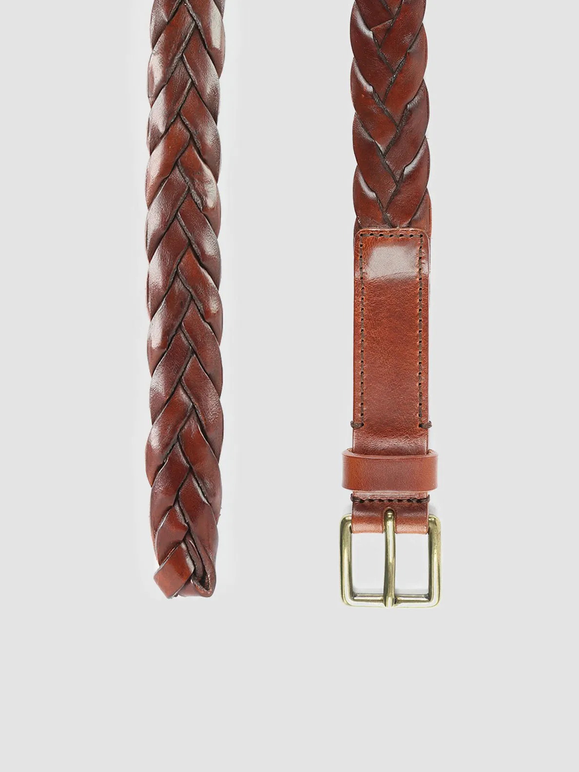 OC STRIP 20 - Brown Woven Leather Belt,Women