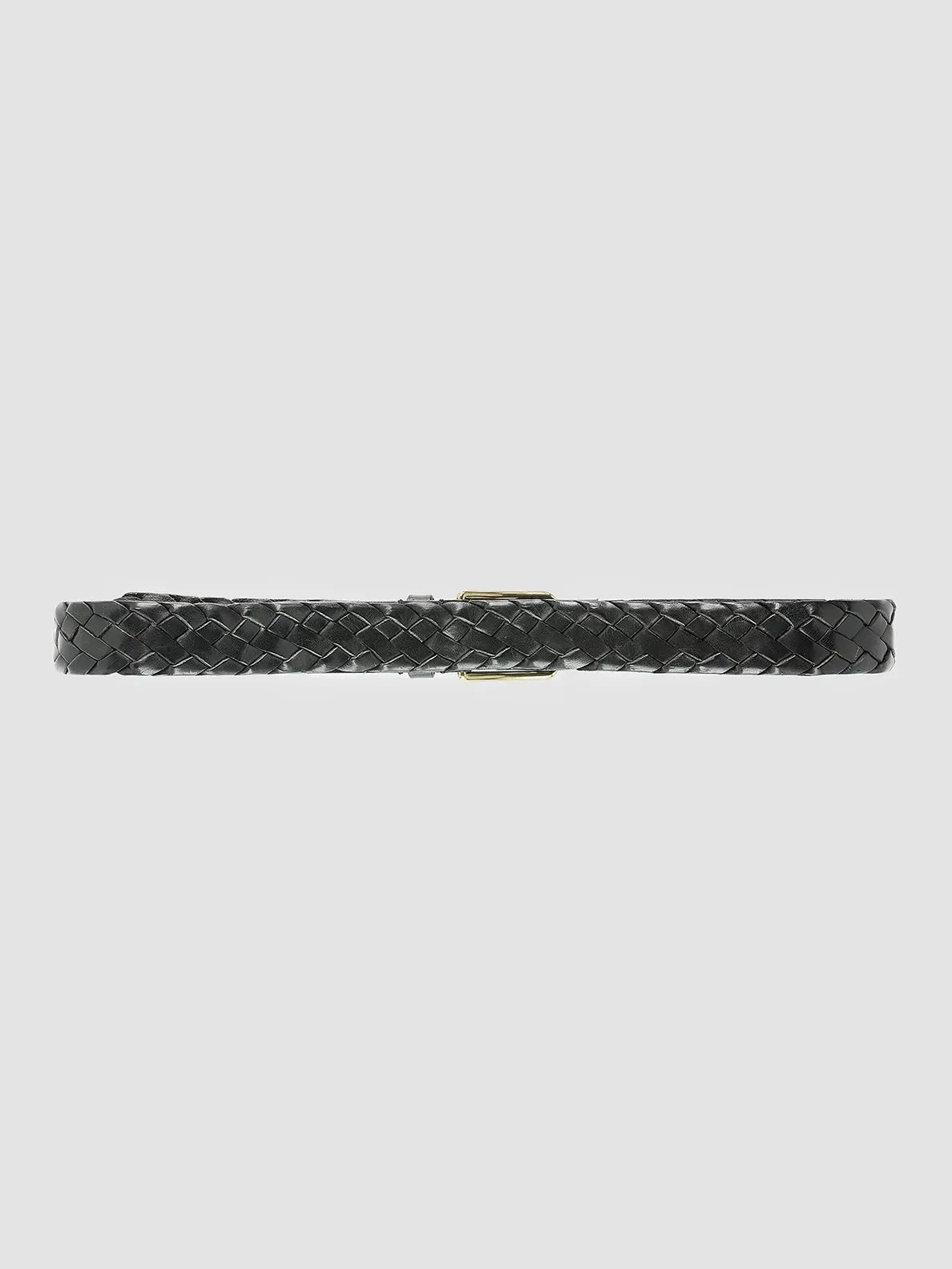 OC STRIP 21 - Black Woven Leather Belt,Men