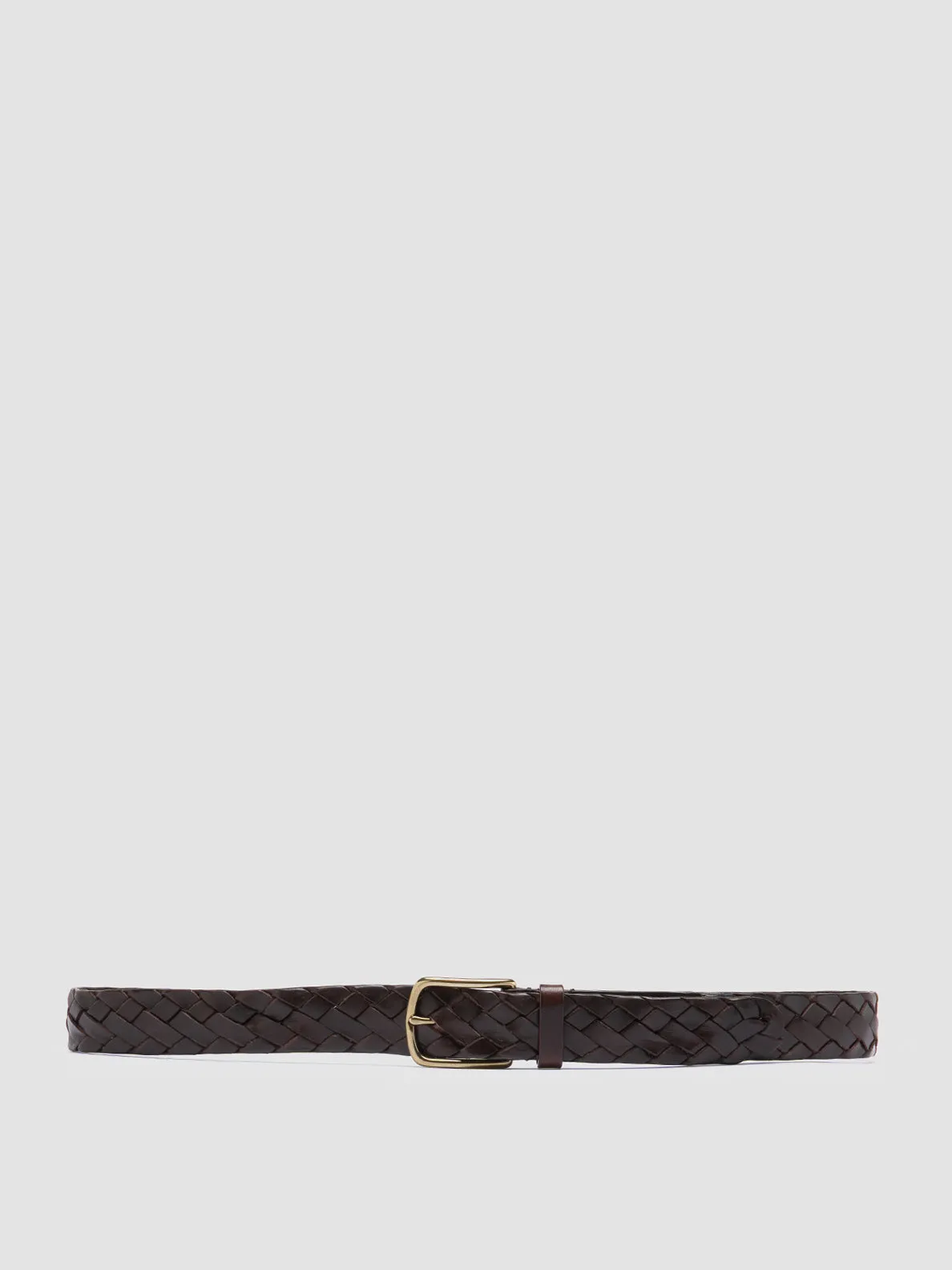 OC STRIP 21 - Brown Woven Leather Belt,Men