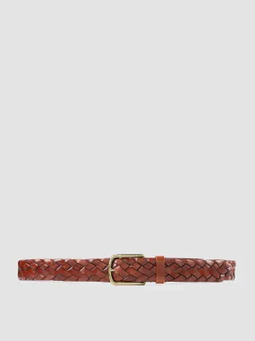 OC STRIP 21 - Tan Woven Leather Belt,Men