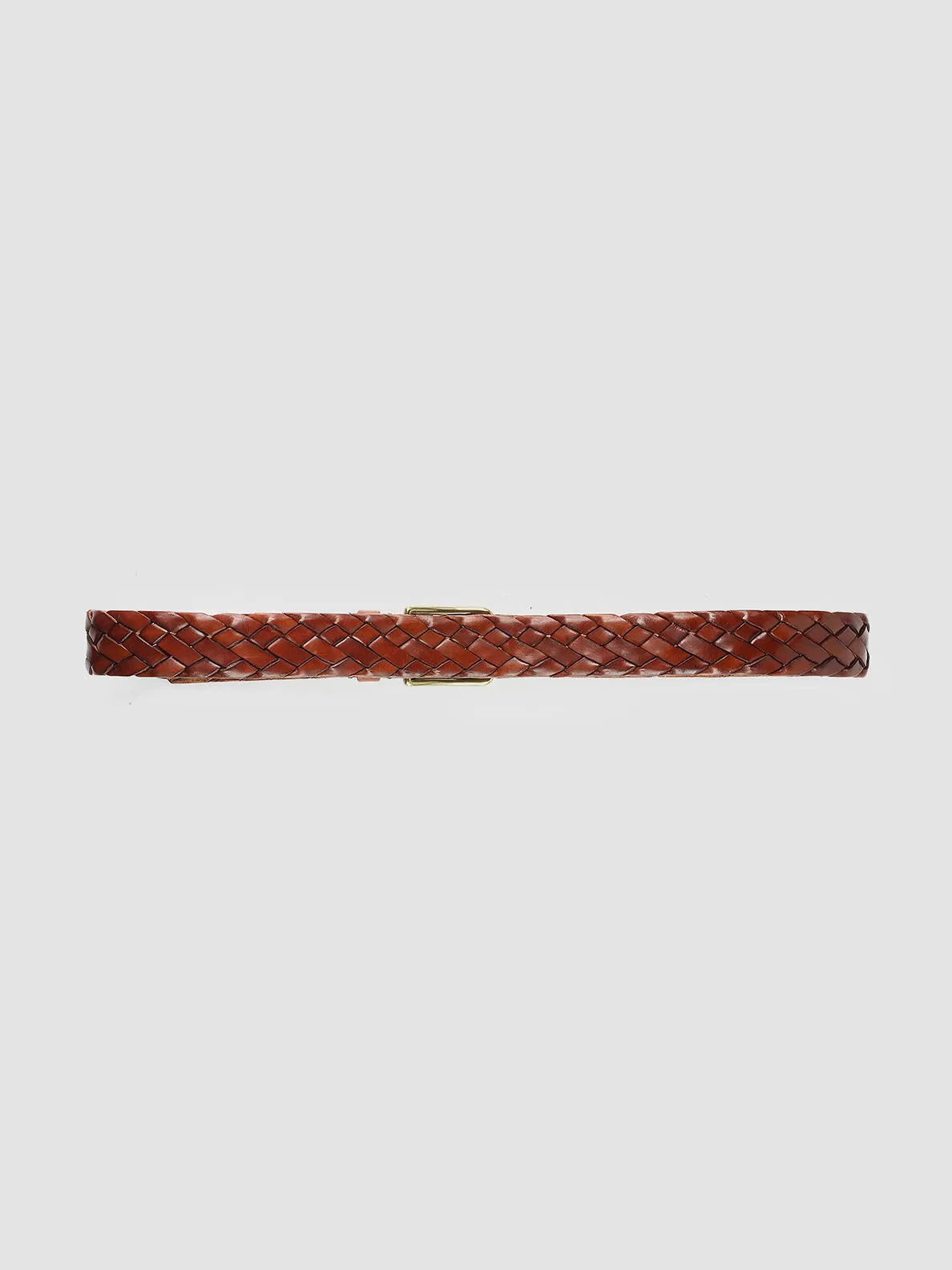 OC STRIP 21 - Tan Woven Leather Belt,Men