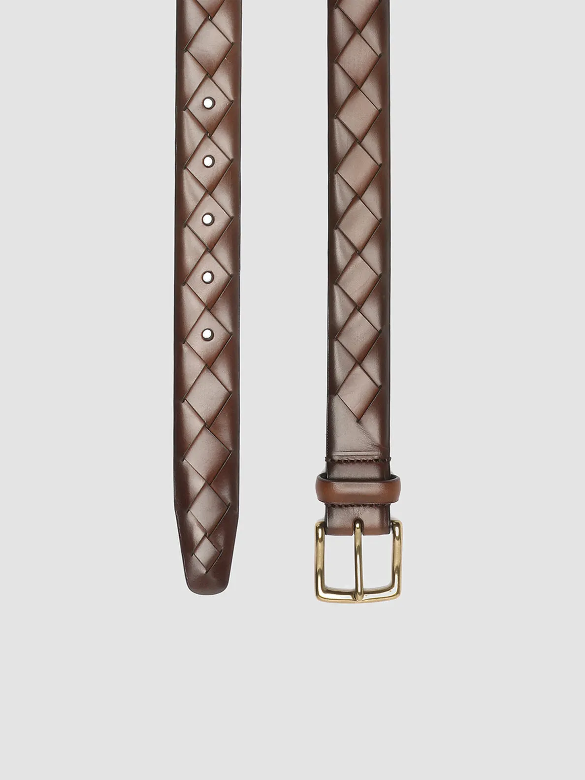 OC STRIP 29 - Brown Woven Leather Belt,Men