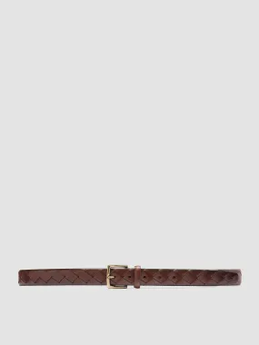 OC STRIP 29 - Brown Woven Leather Belt,Men