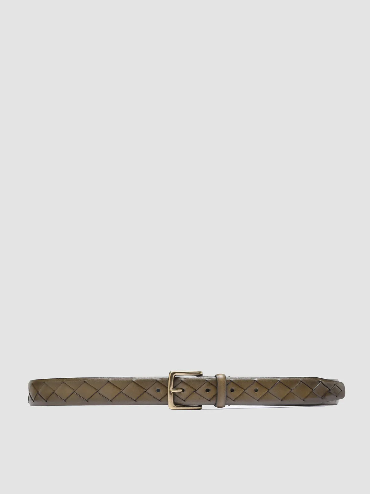 OC STRIP 29 - Green Woven Leather Belt,Men
