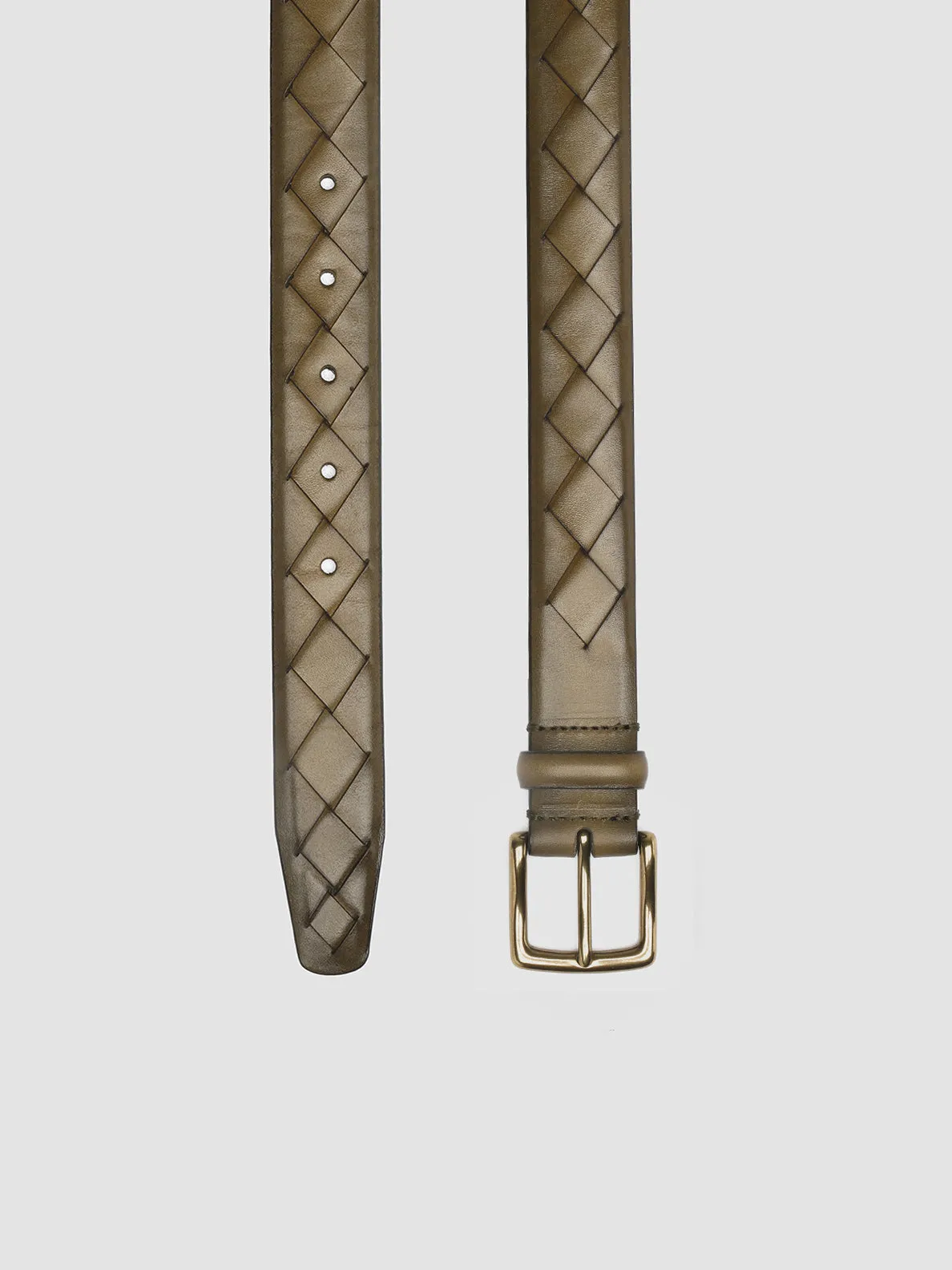 OC STRIP 29 - Green Woven Leather Belt,Men