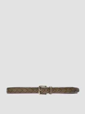 OC STRIP 29 - Green Woven Leather Belt,Men