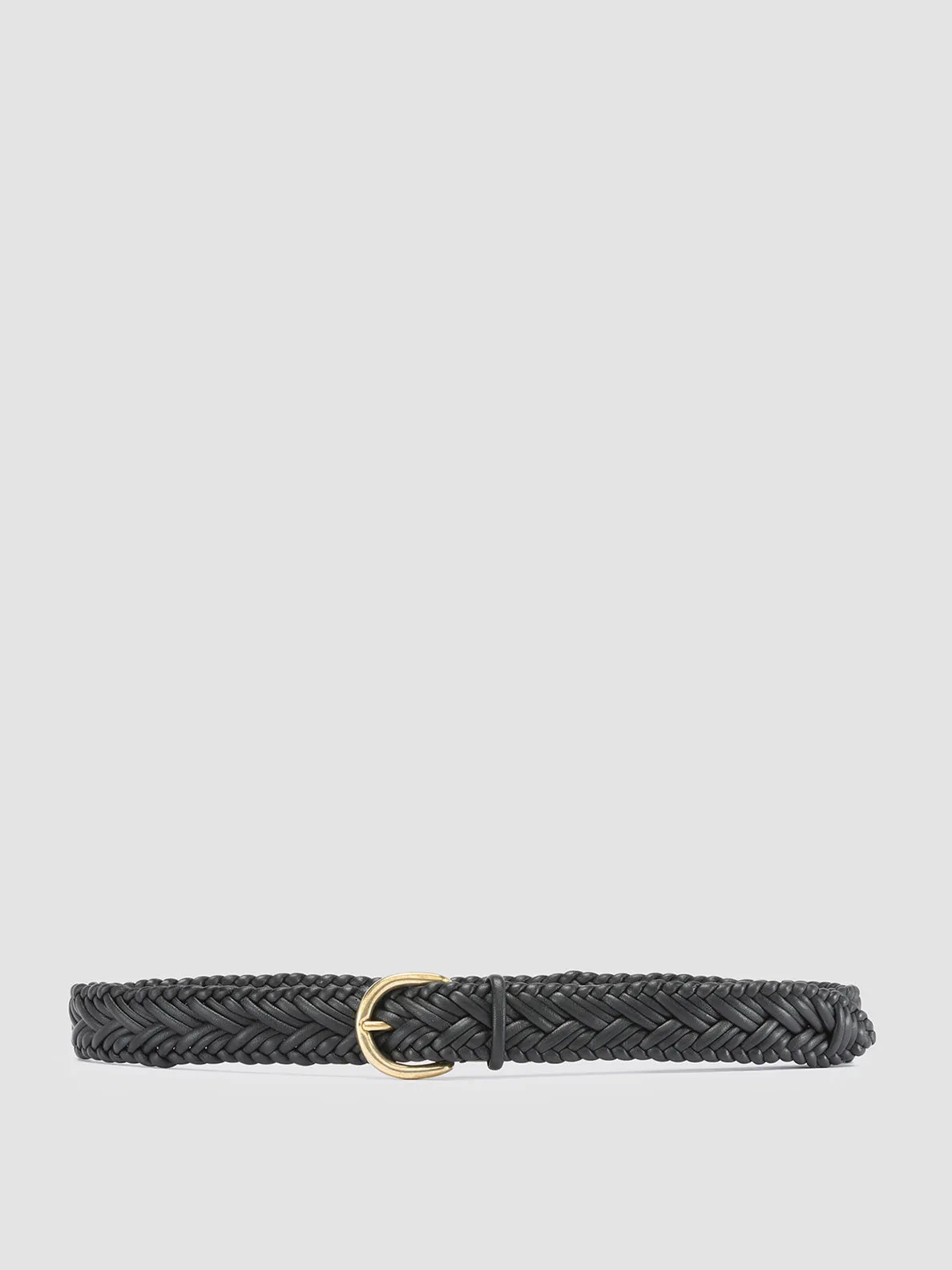 OC STRIP 36 - Black Woven Leather Belt,Women