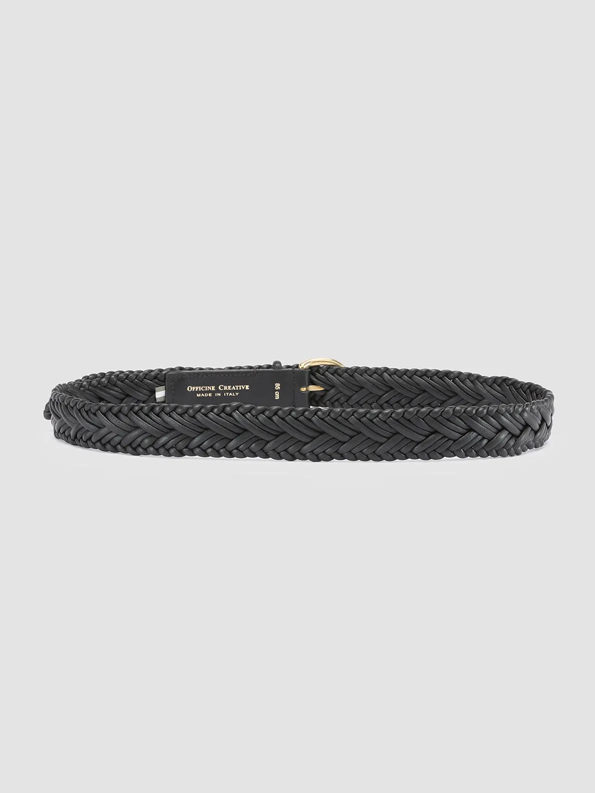 OC STRIP 36 - Black Woven Leather Belt,Women