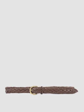 OC STRIP 36 - Brown Woven Leather Belt,Women