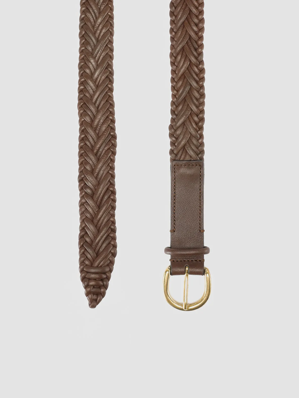 OC STRIP 36 - Brown Woven Leather Belt,Women