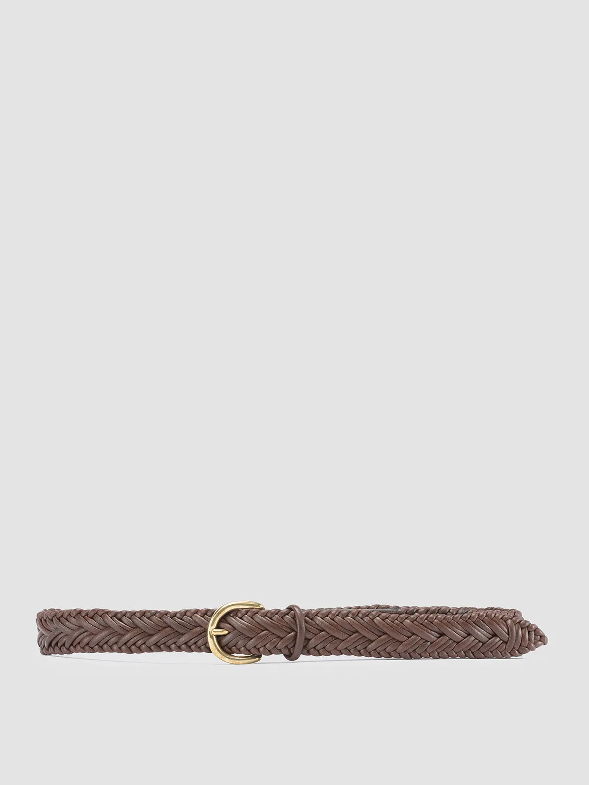 OC STRIP 36 - Brown Woven Leather Belt,Women