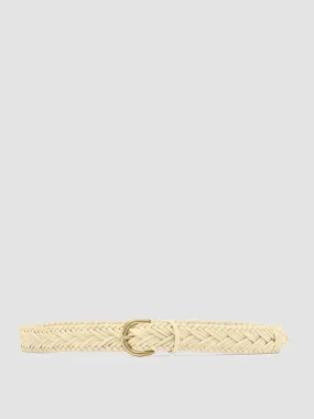 OC STRIP 36 - Ivory Woven Leather Belt,Women