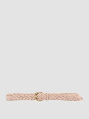 OC STRIP 36 - Ivory Woven Leather Belt,Women