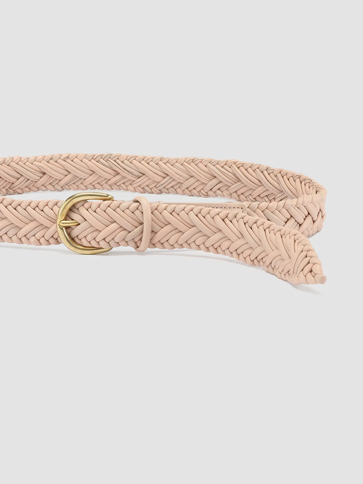 OC STRIP 36 - Ivory Woven Leather Belt,Women