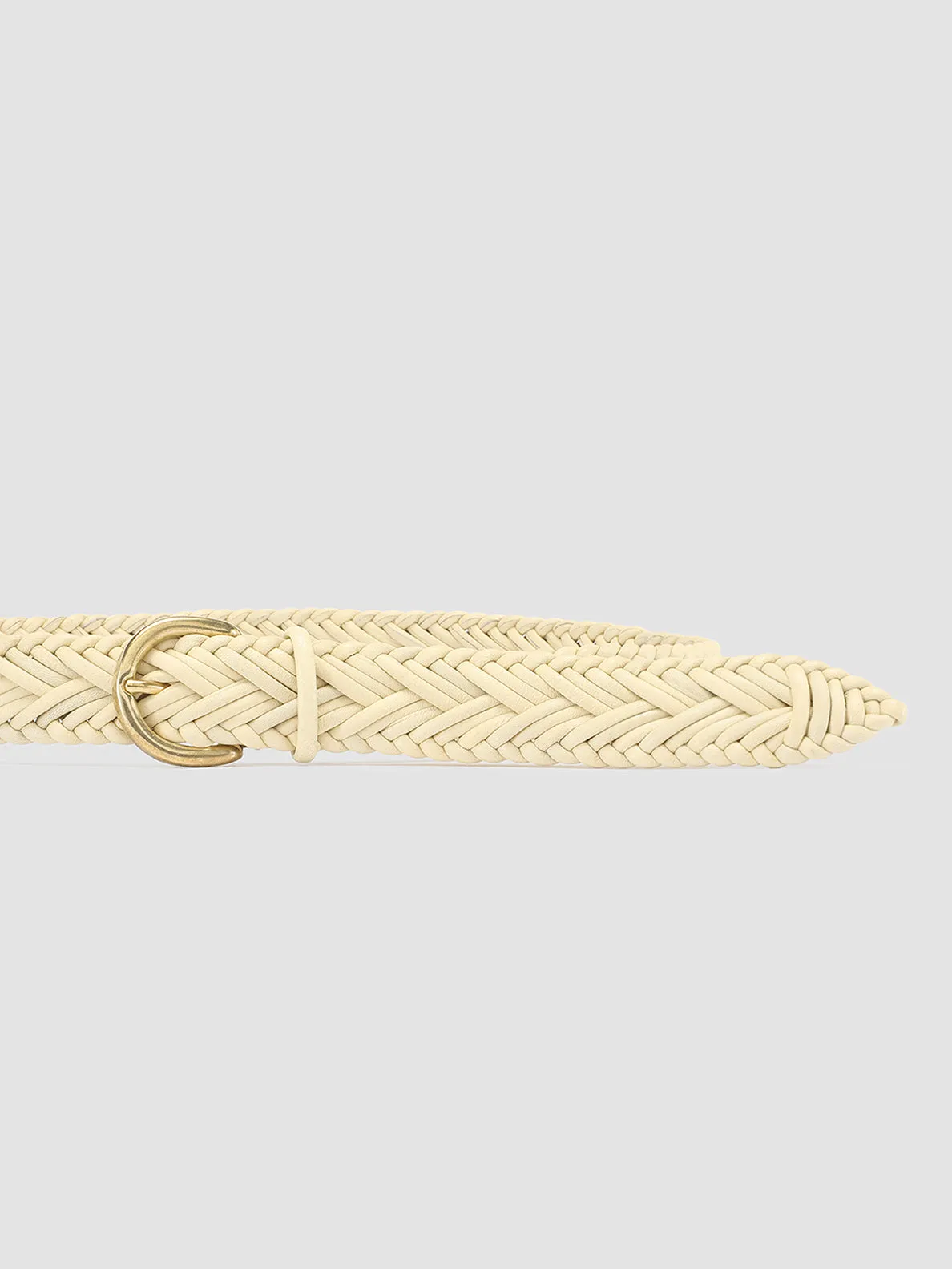 OC STRIP 36 - Ivory Woven Leather Belt,Women