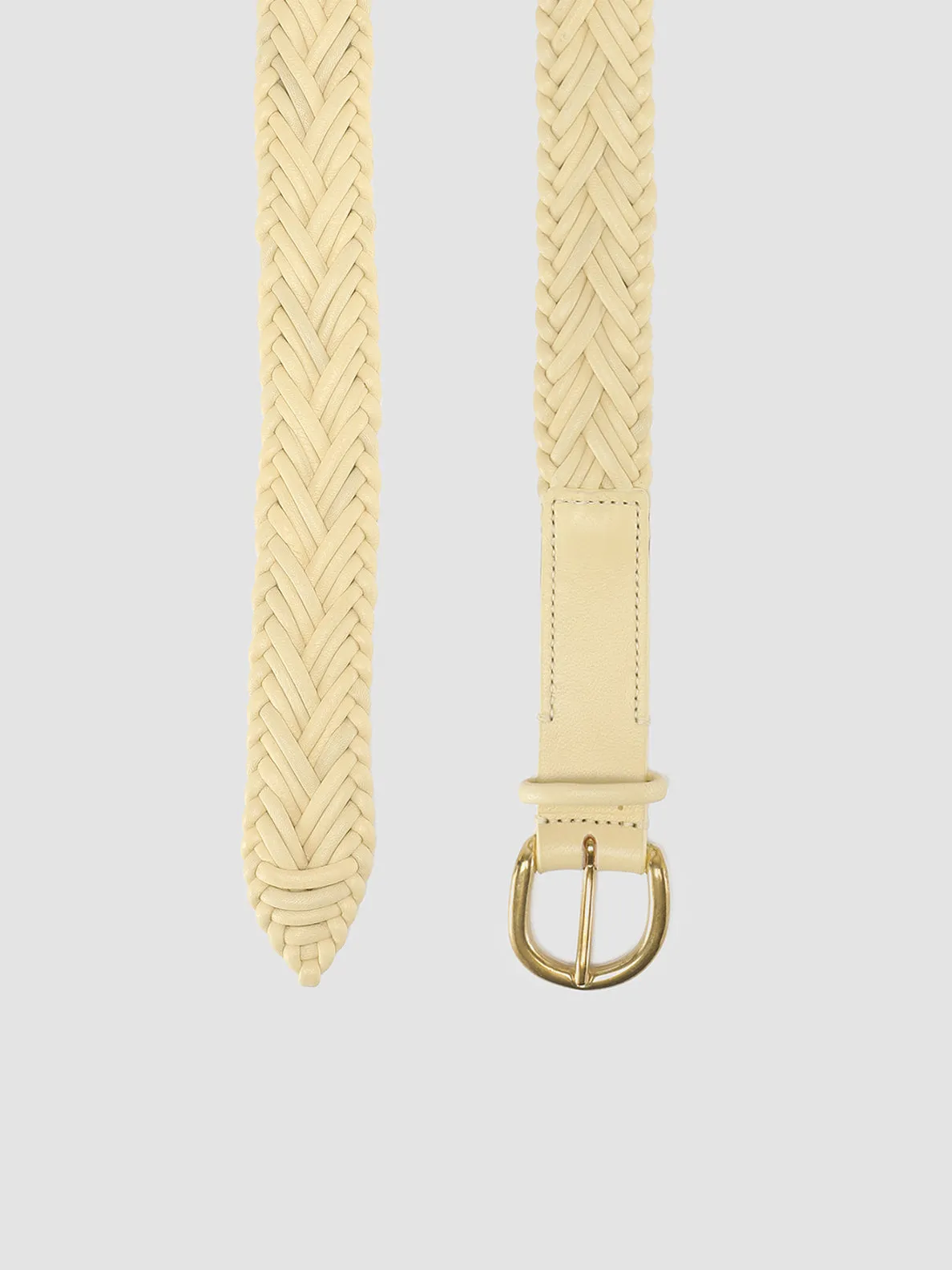 OC STRIP 36 - Ivory Woven Leather Belt,Women