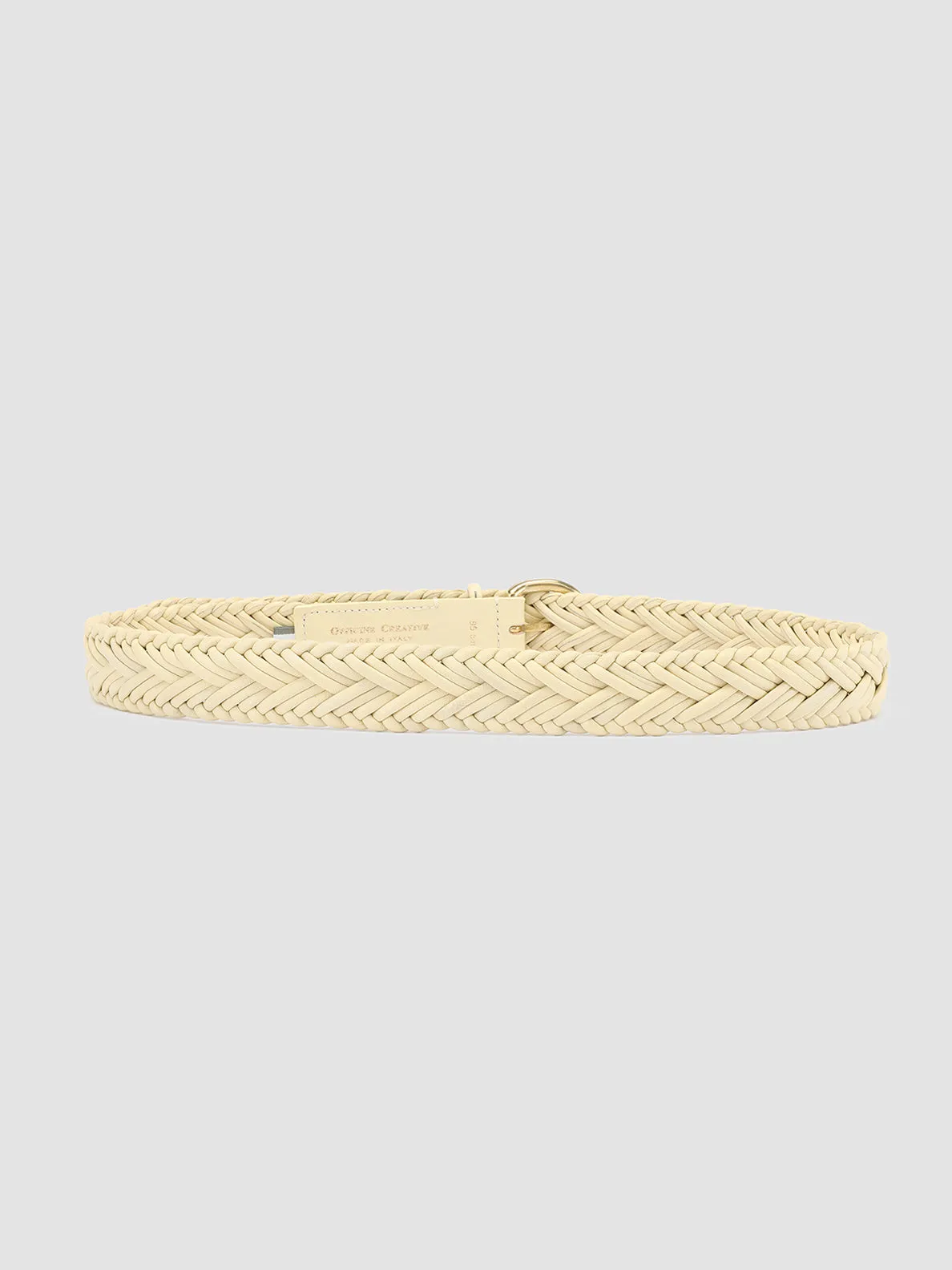 OC STRIP 36 - Ivory Woven Leather Belt,Women
