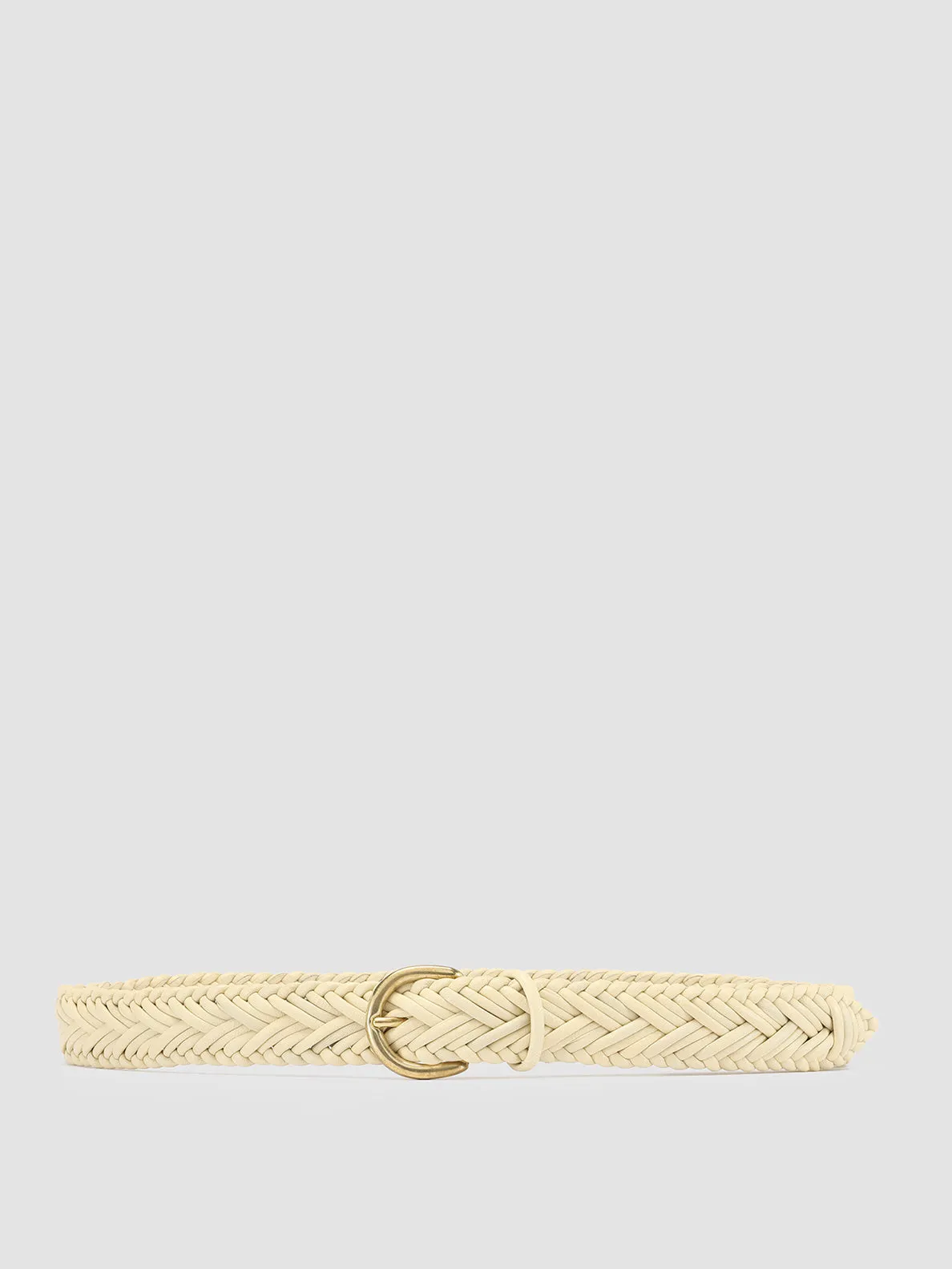 OC STRIP 36 - Ivory Woven Leather Belt,Women