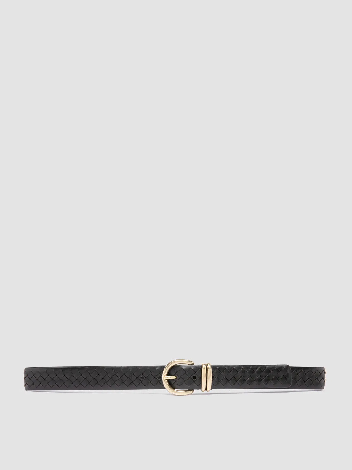 OC STRIP 46 - Black Leather Belt,Women