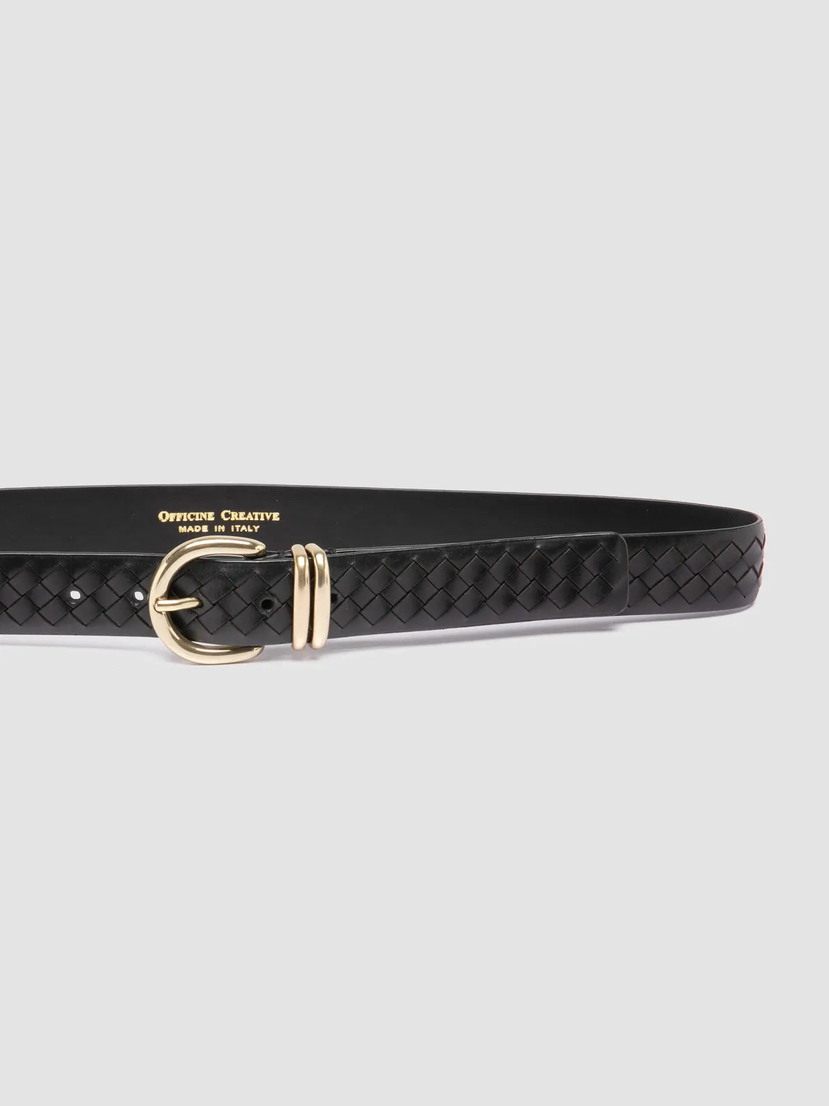 OC STRIP 46 - Black Leather Belt,Women