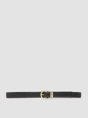 OC STRIP 46 - Black Leather Belt,Women