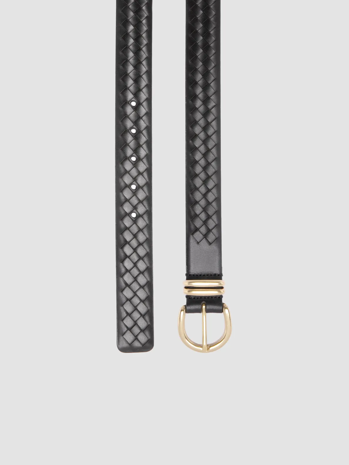 OC STRIP 46 - Black Leather Belt,Women