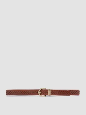 OC STRIP 46 - Brown Leather Belt,Women