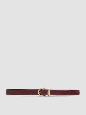 OC STRIP 46 - Burgundy Leather Belt,Women