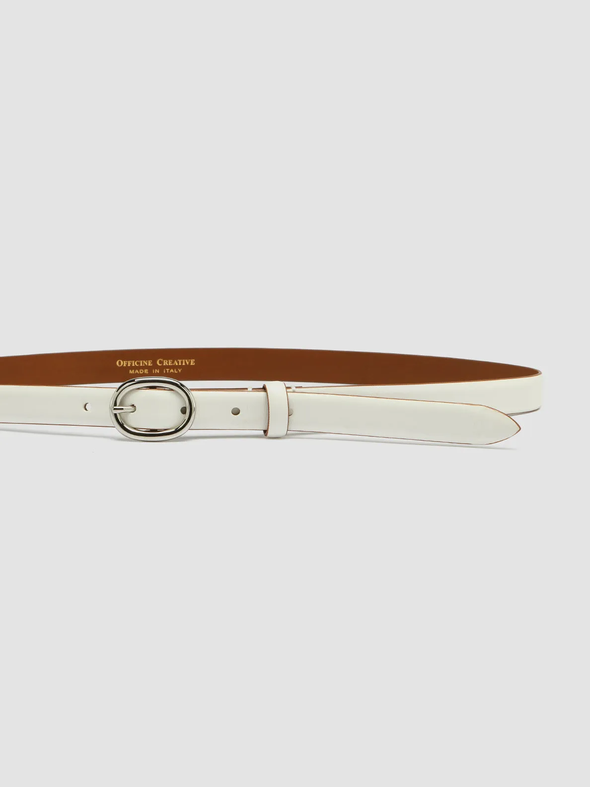 OC STRIP 56 - White Leather Belt,Women