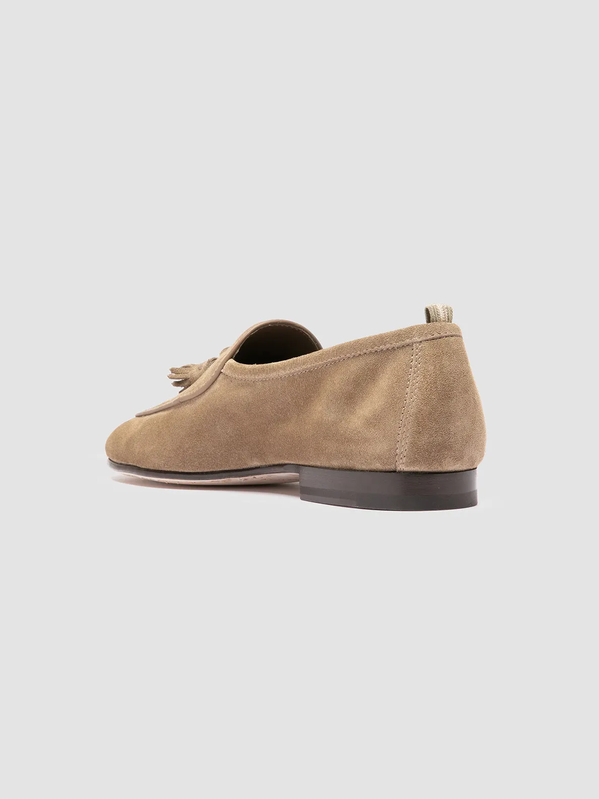 OLIVER 003 - Taupe Suede Tassel Loafers,Men