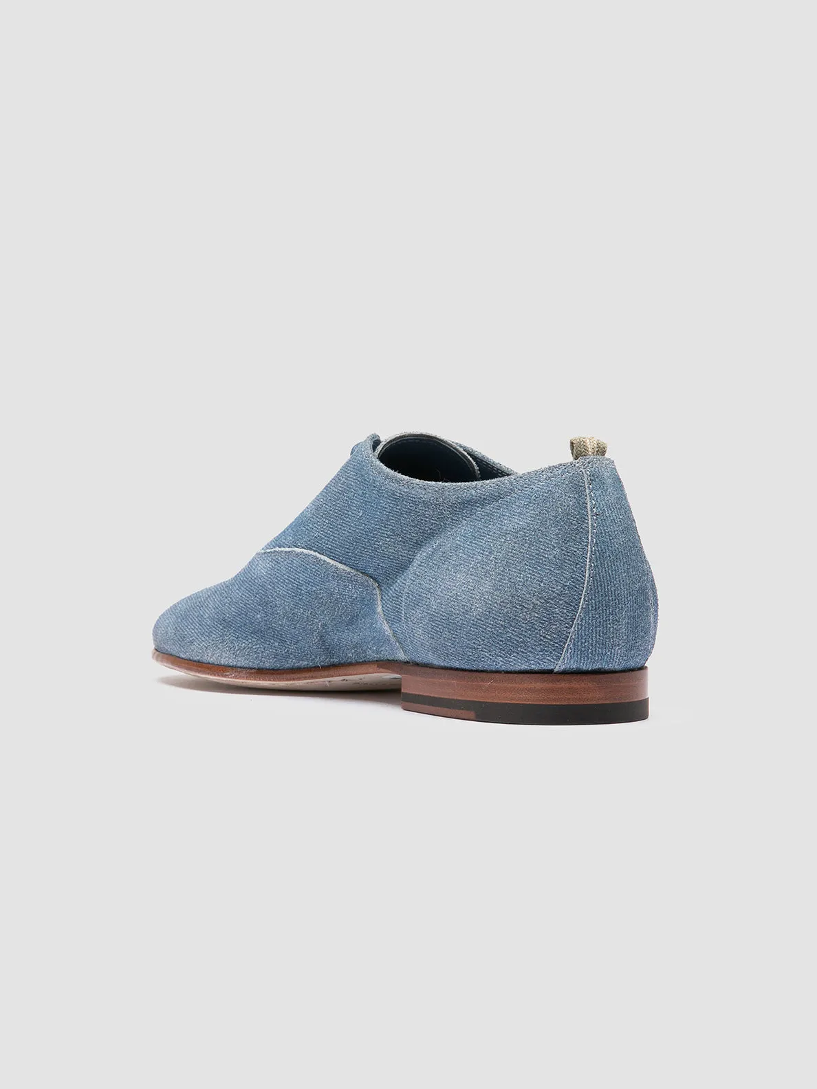 OLIVER 005 - Blue Suede Oxford Shoes,Men Derby Shoes