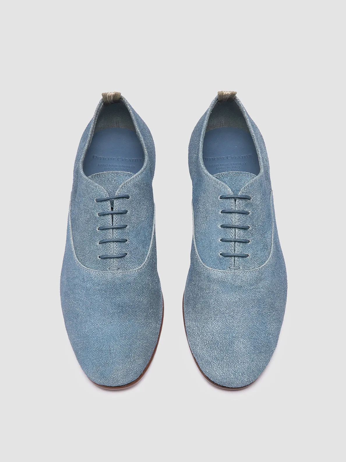 OLIVER 005 - Blue Suede Oxford Shoes,Men Derby Shoes