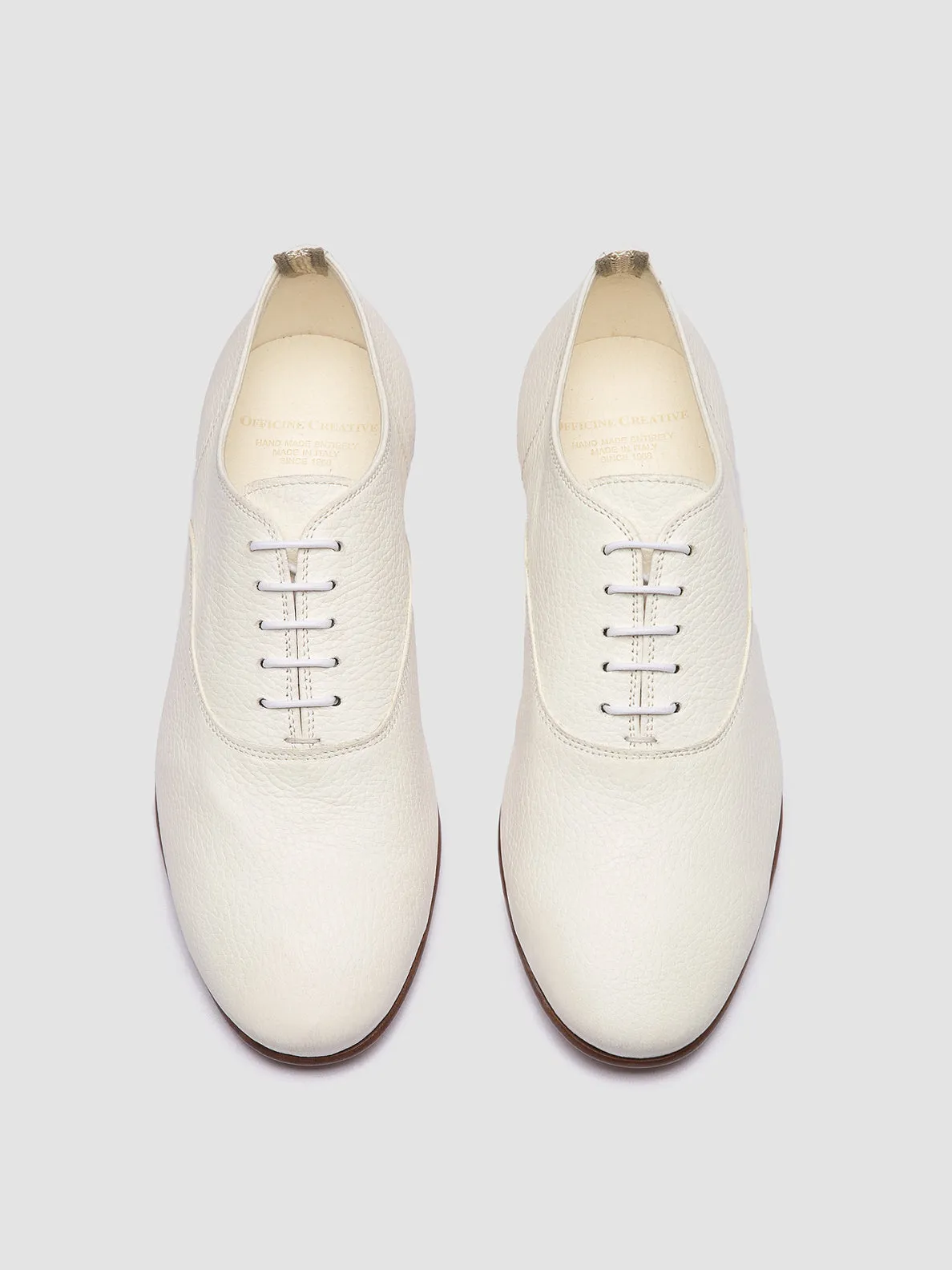 OLIVER 005 - White Leather Oxford Shoes,Men Derby Shoes