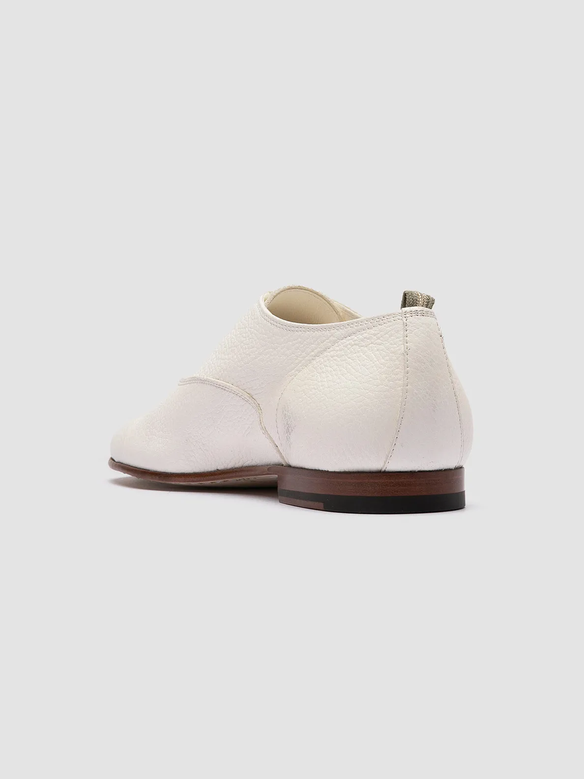 OLIVER 005 - White Leather Oxford Shoes,Men Derby Shoes