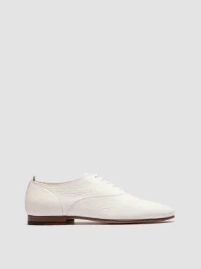 OLIVER 005 - White Leather Oxford Shoes,Men Derby Shoes