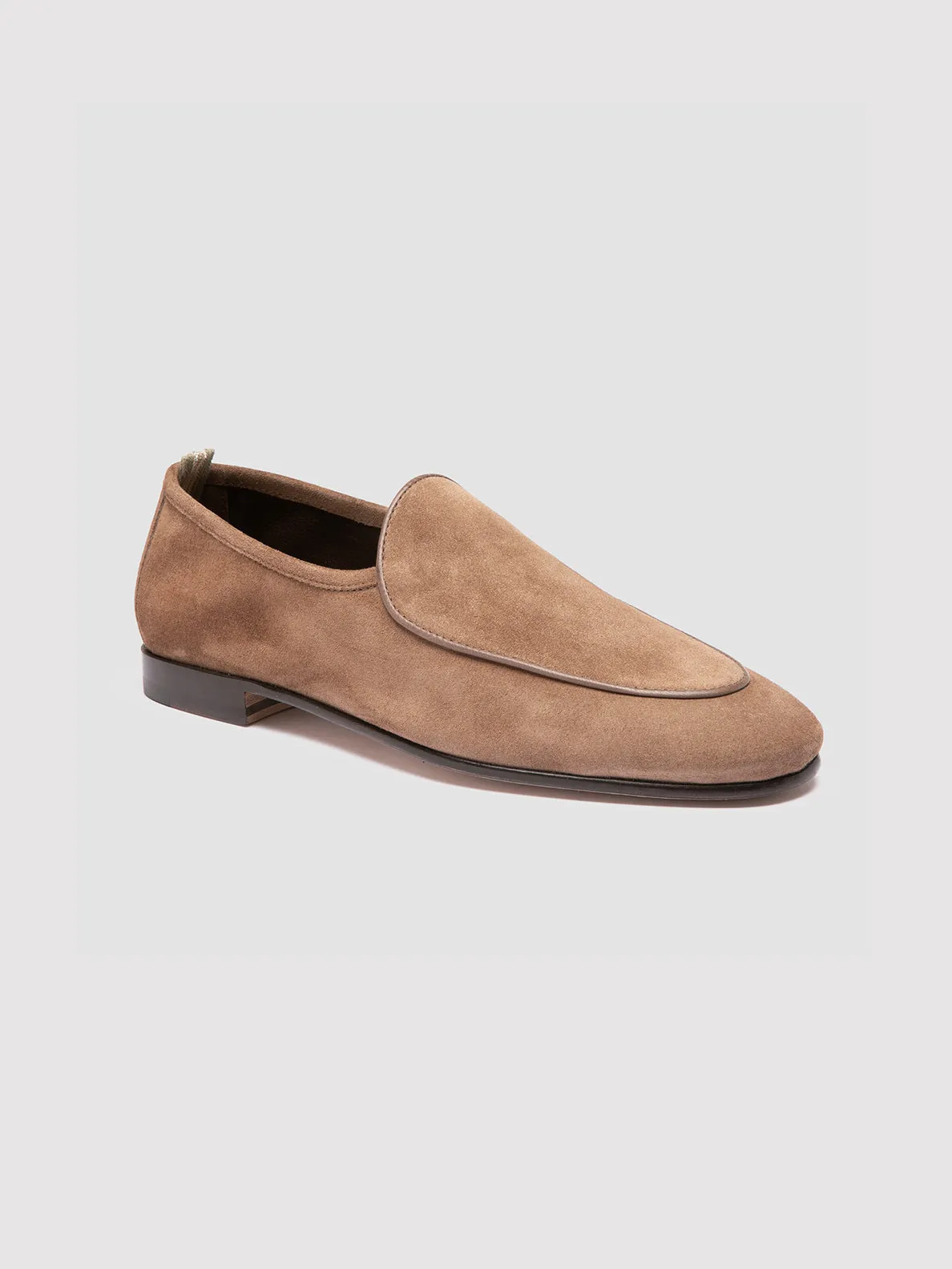 OLIVER 006 - Taupe Suede Venetian Loafers,Men