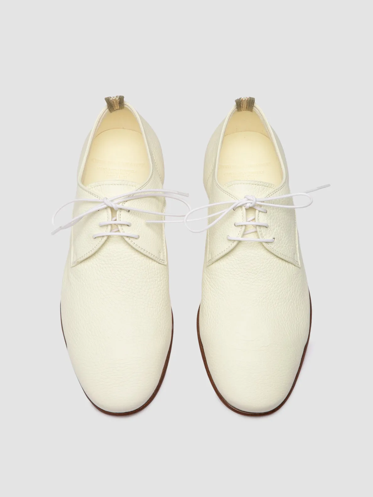 OLIVER 007 - White Leather Derby Shoes,Men Derby Shoes