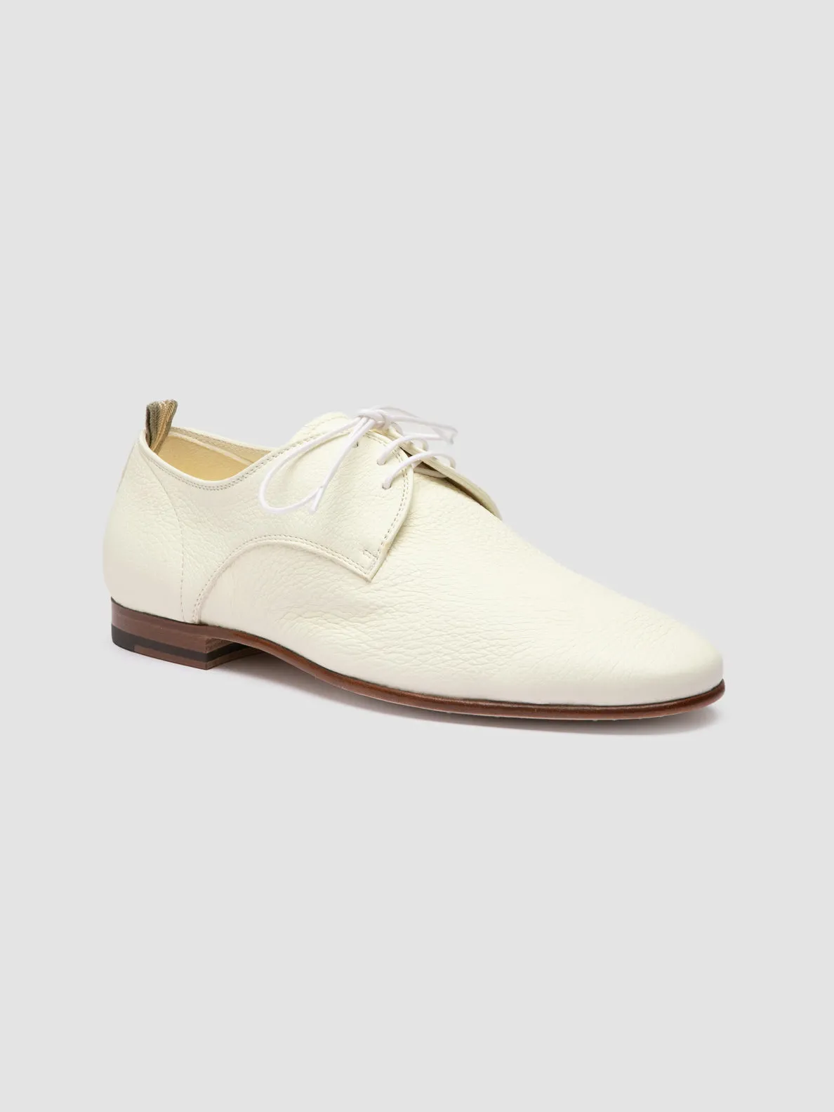 OLIVER 007 - White Leather Derby Shoes,Men Derby Shoes