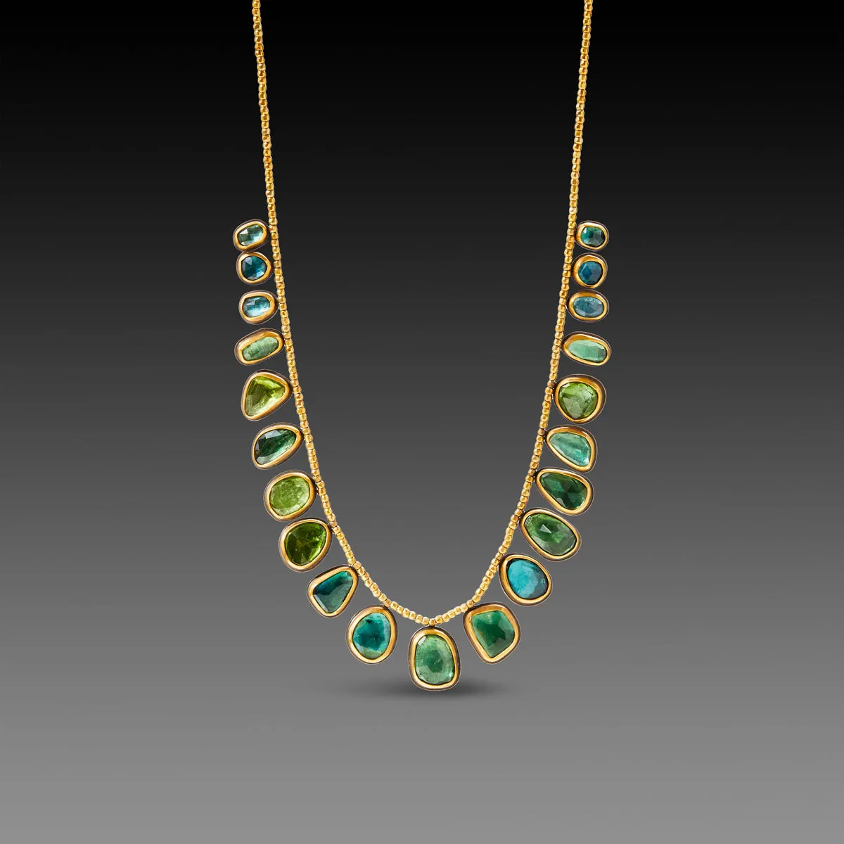 Ombre Green Tourmaline Necklace,Jewelry Delicate & Elegant