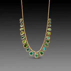 Ombre Green Tourmaline Necklace,Jewelry Delicate & Elegant