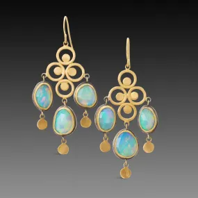 Opal Filigree Chandelier Earrings,Jewelry Delicate & Elegant