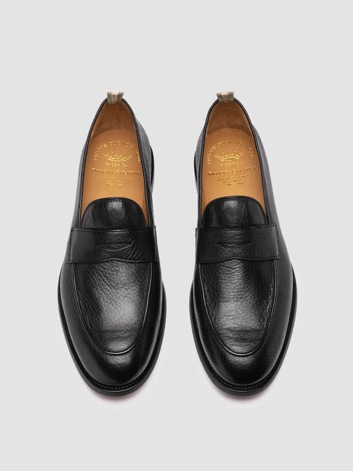 OPERA 001 - Black Leather Penny Loafers,Men