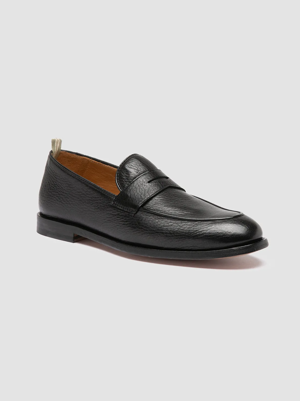 OPERA 001 - Black Leather Penny Loafers,Men