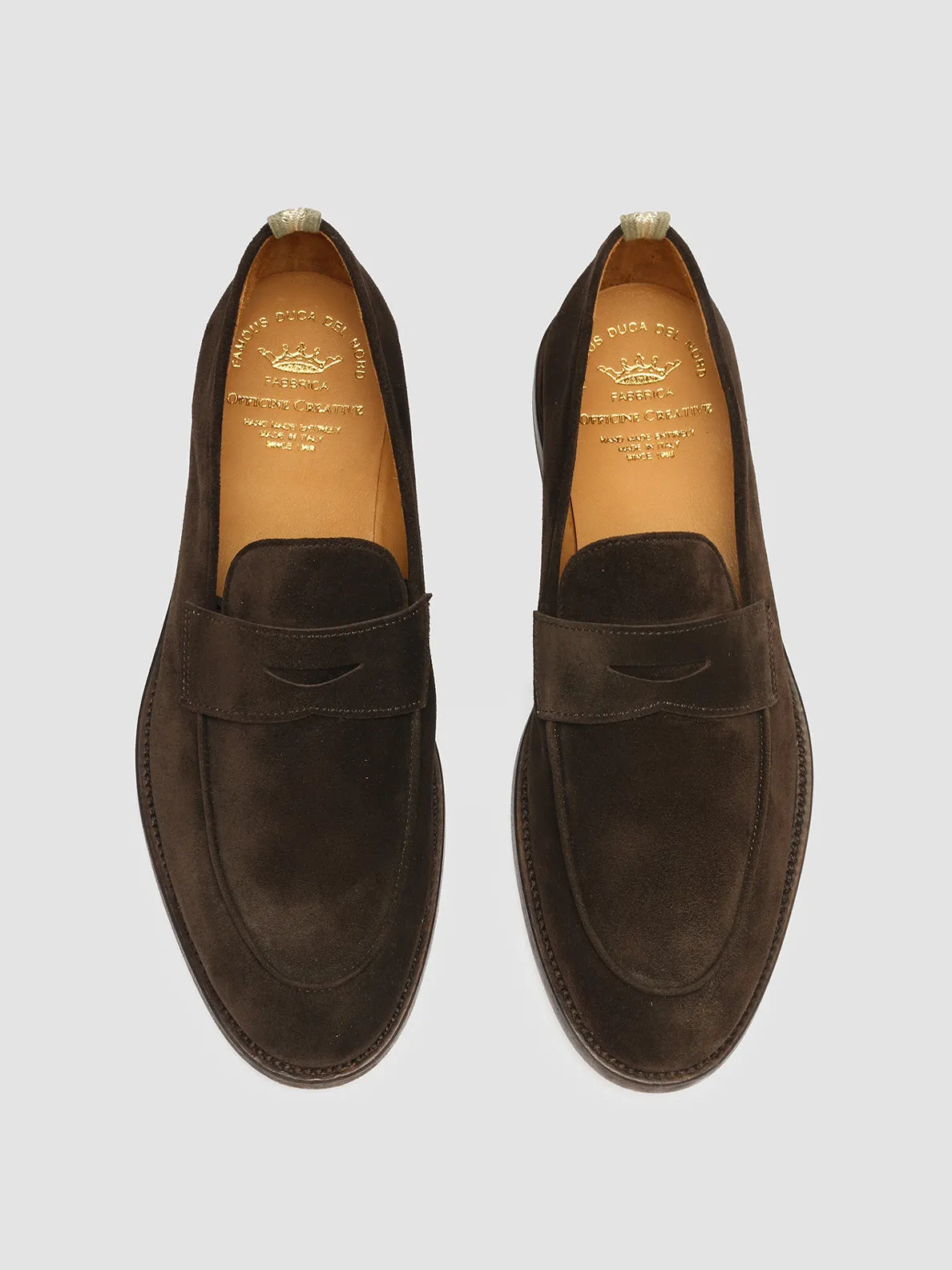 OPERA 001 - Brown Suede Penny Loafers,Men