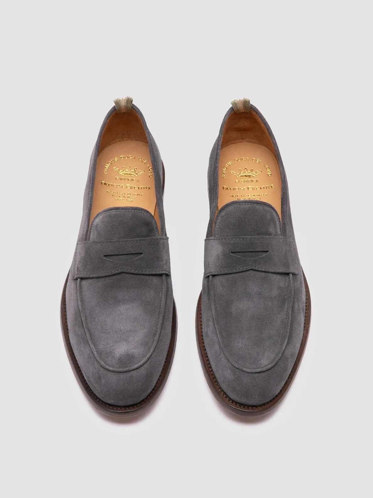 OPERA 001 - Grey Suede Penny Loafers,Men