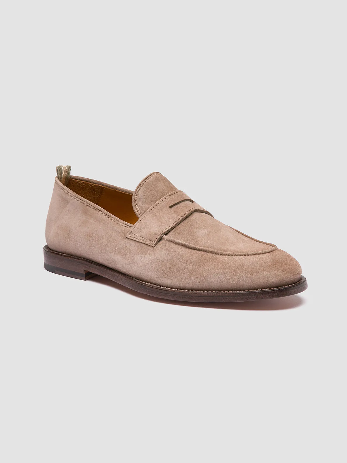 OPERA 001 - Taupe Suede Penny Loafers,Men