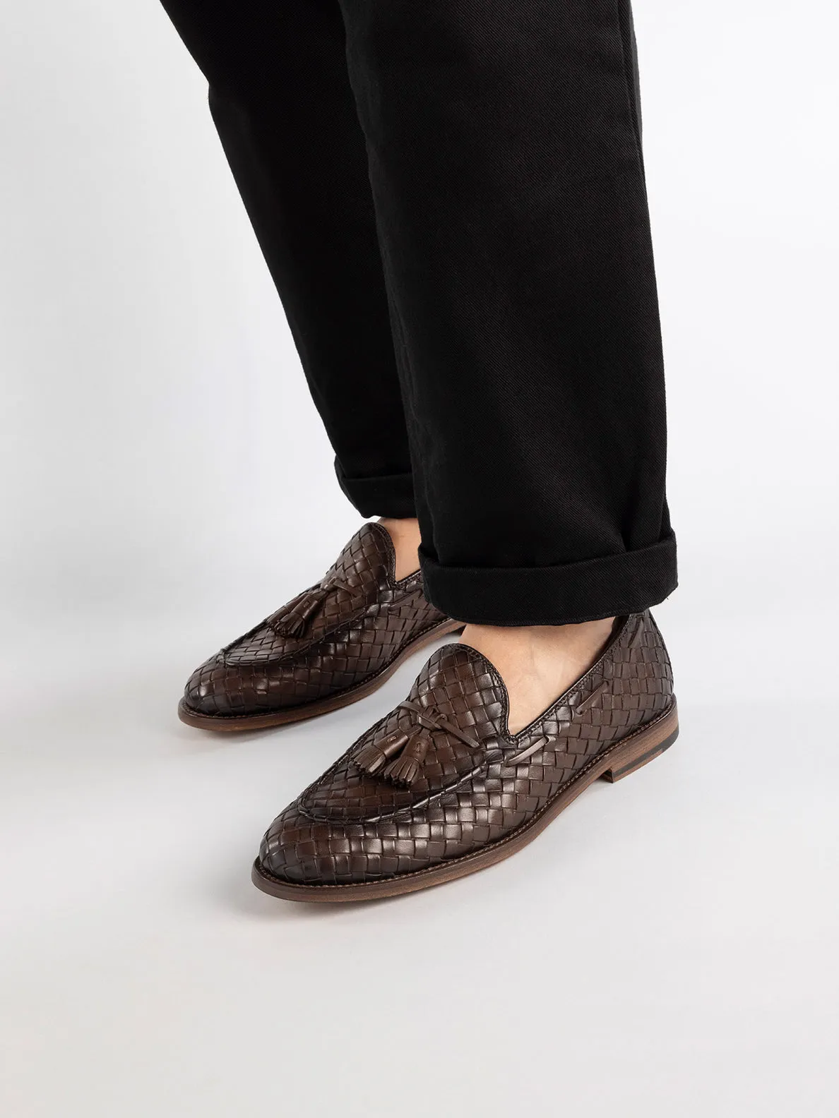 OPERA 004 - Brown Leather Tassel Loafers,Men