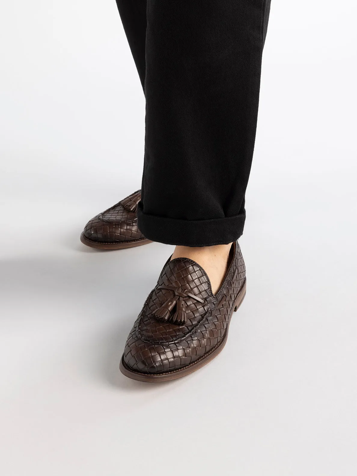 OPERA 004 - Brown Leather Tassel Loafers,Men