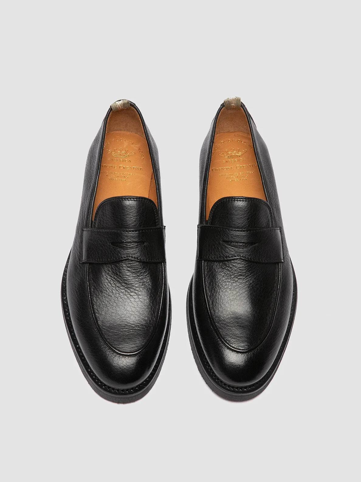 OPERA FLEXI 101 - Black Leather Penny Loafers,Men