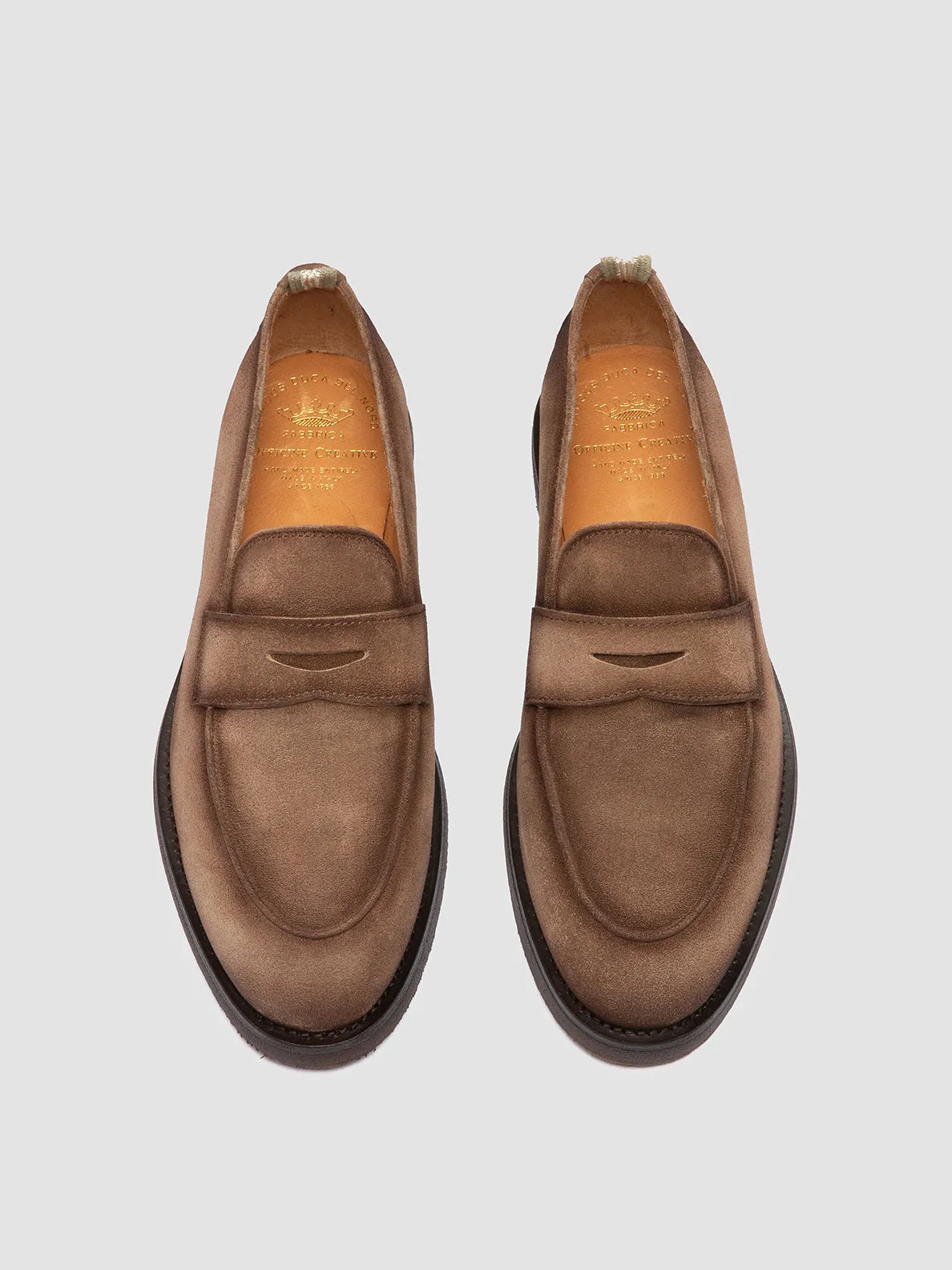 OPERA FLEXI 101 - Brown Suede Penny Loafers,Men